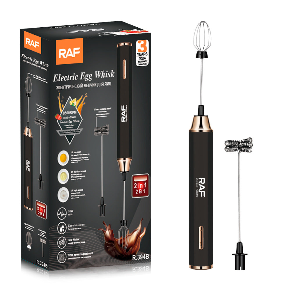 RAF Cafe Electric Milk Frother Milk Stirrer Whisk Egg Beater Coffee Frother Home Use 2-in-1
