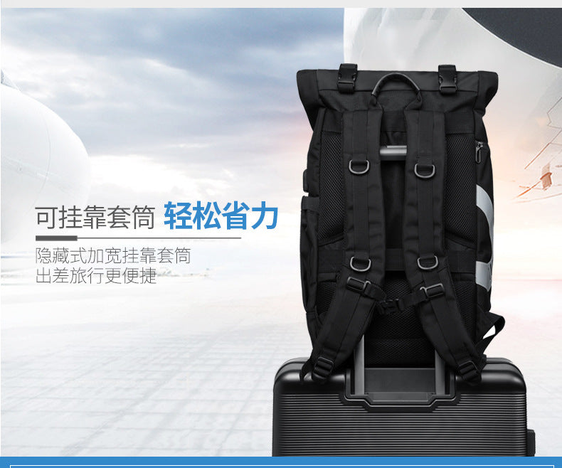 OZUKO Korean Style Student Backpack Double Shoulder Bag Large capacity waterproof laptop bag casual commuting travel bag for men