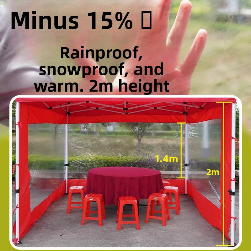 Street Vendor Square Tent Windproof Cover Outdoor Four-Corner Sunshade Rainproof Warm Windproof Transparent Cover Wholesale