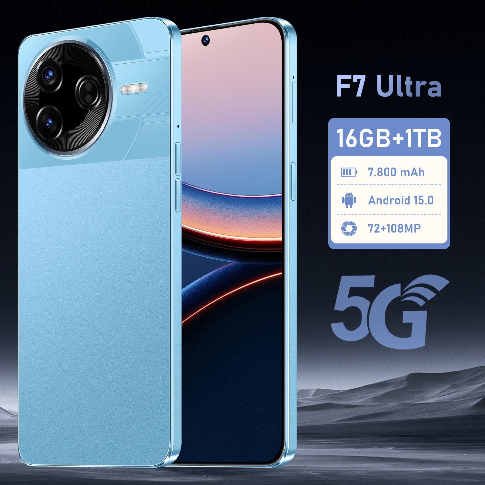 F7 Ultra Mobile Phone7.3Inch Hd Large Screen16+1T True5G Android15Smartphone Manufacturer