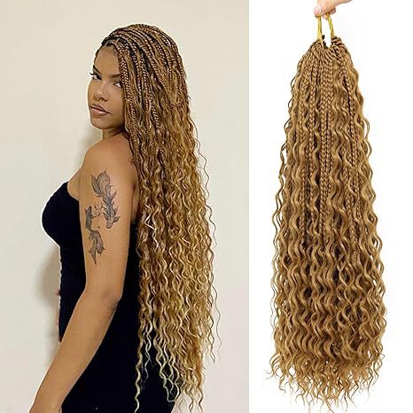 Cross-border European and American Synthetic Hair Wigs Box Braids Bohemian Curly Three-strand Braid Fly Hook Needle Hair Braid