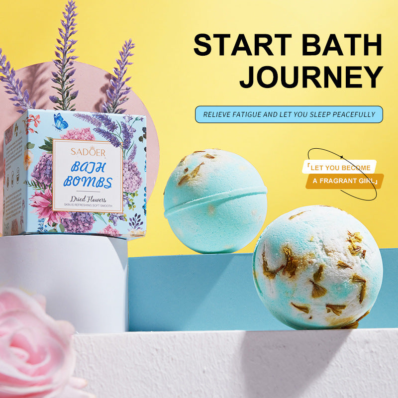 Dried Flower Explosive Bath Salt Ball100gSADOER Clean Fragrance Bath Ball  Wholesale
