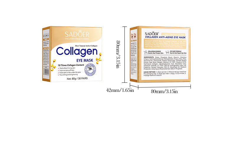 Collagen Anti-Wrinkle Firming Eye Mask SADOER Hydrating and moisturizing eye mask patch  foreign trade wholesale
