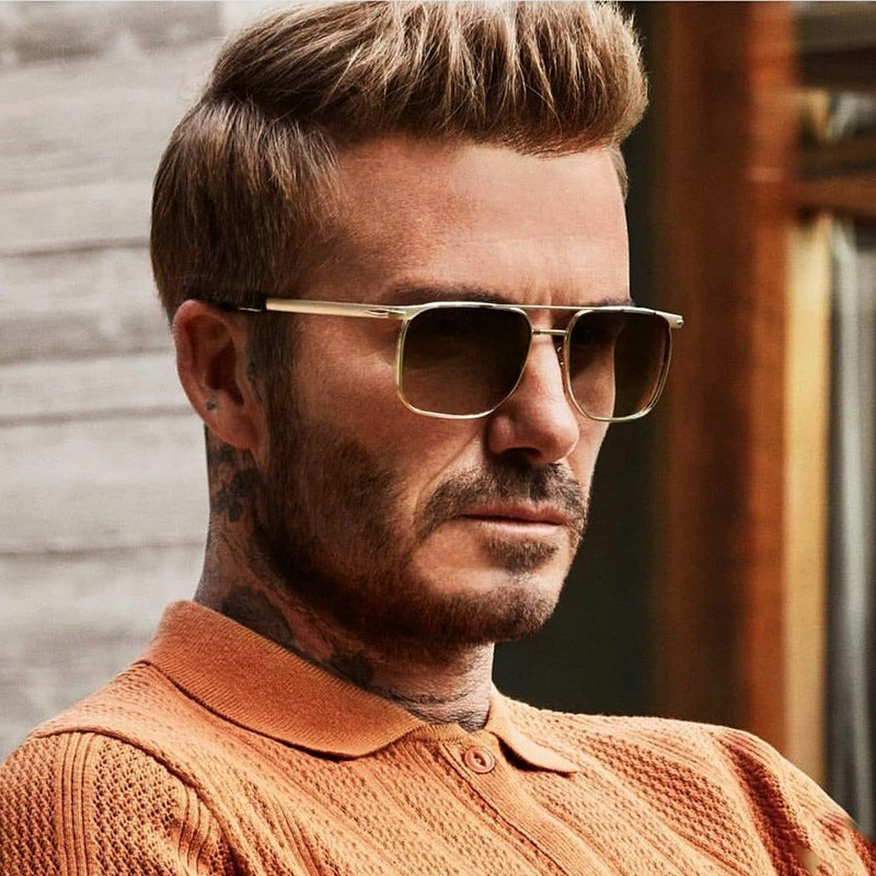 Men's Sunglasses Driving Fashion Internet Celebrity David Same Style Square Frame Sunglasses Men's Trendy Outdoor Hiking Glasses shades