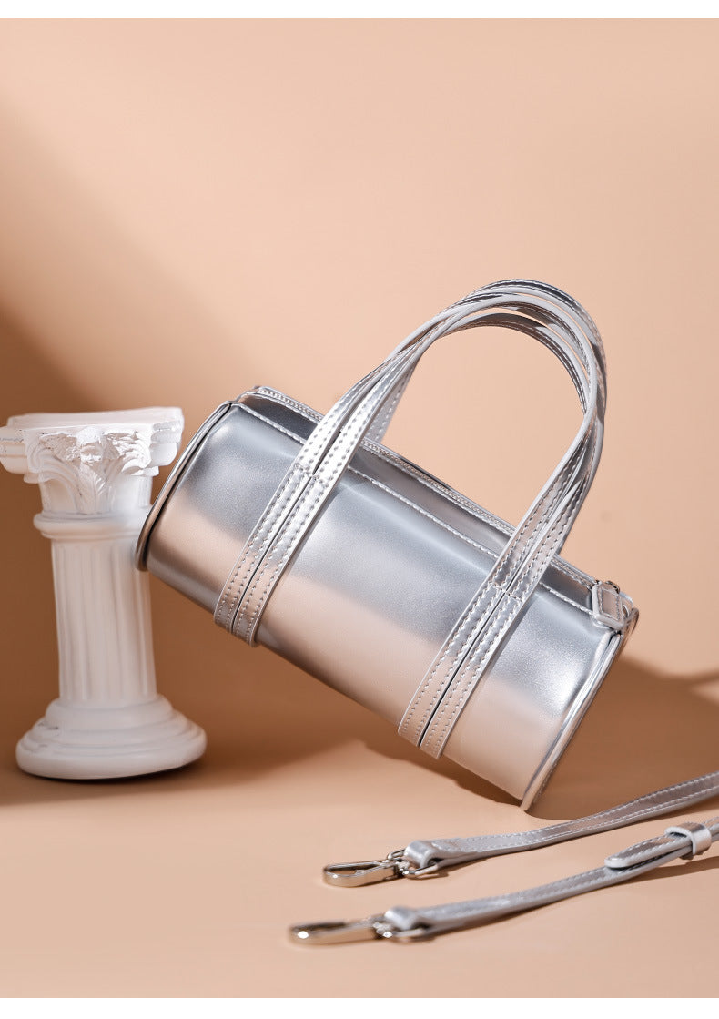 Korean Style Underarm Bag for Women, New Versatile Single Shoulder Fashionable High-End Korean Version Casual Soft Handheld Cylindrical Women's Bag