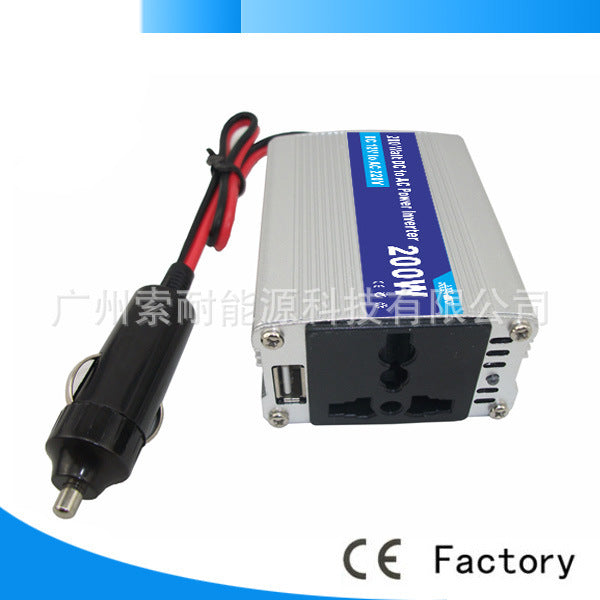 Vehicle Inverter200W DC12V Turn AC110V/220V Lazada Shopee E-commerce Export