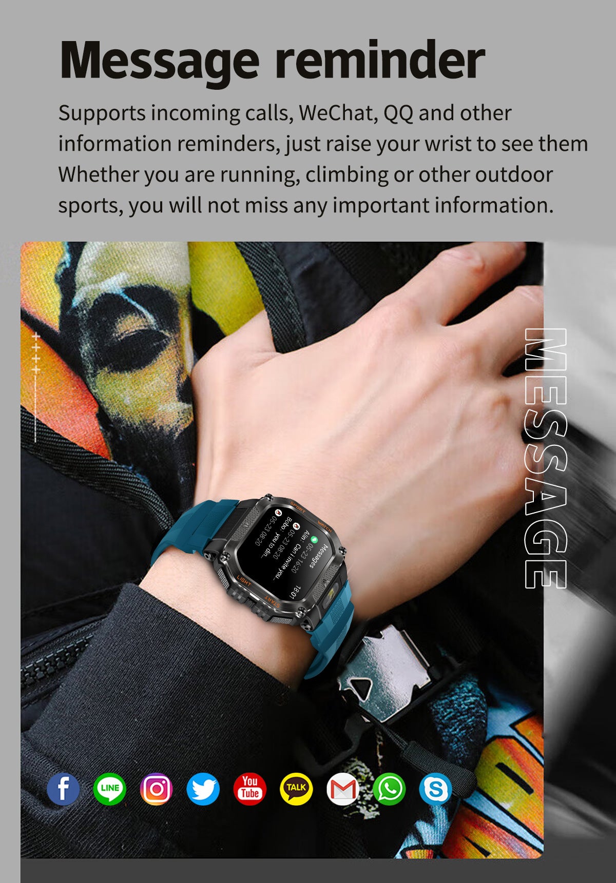 HT34Smart Watch Bluetooth Call True Heart Rate Step Sleep Monitoring3ATM Waterproof Outdoor Sports Three-Proof