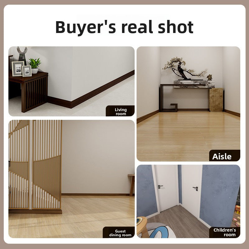 Solid wood skirting board, Fanlongnian Villa, Xunmu painted baseboard, wooden Chinese-style wood grain10cm Solid wood skirting board