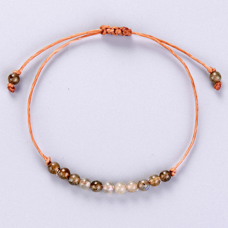 108Pink Quartz Bracelet Lotus Lucky Tree Pendant Labradorite Braided Bracelet Agate Tiger Eye Elastic Bracelet