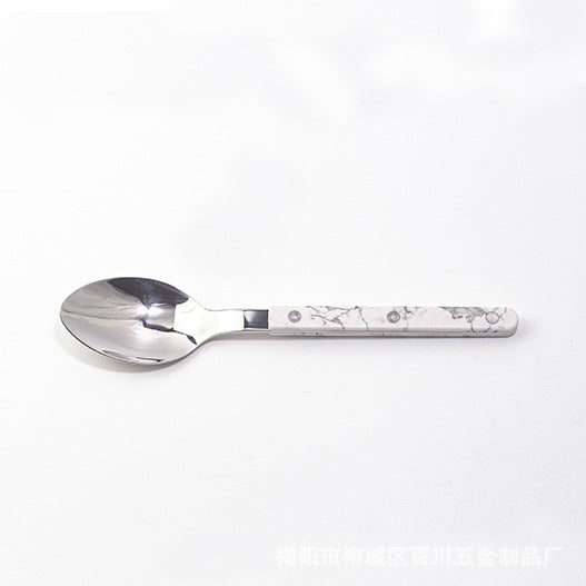 Marble Handle Western Tableware Set ABS Butter Fork Spoon Clip Handle Cheese Knife Dessert Chopsticks Spoon Fork