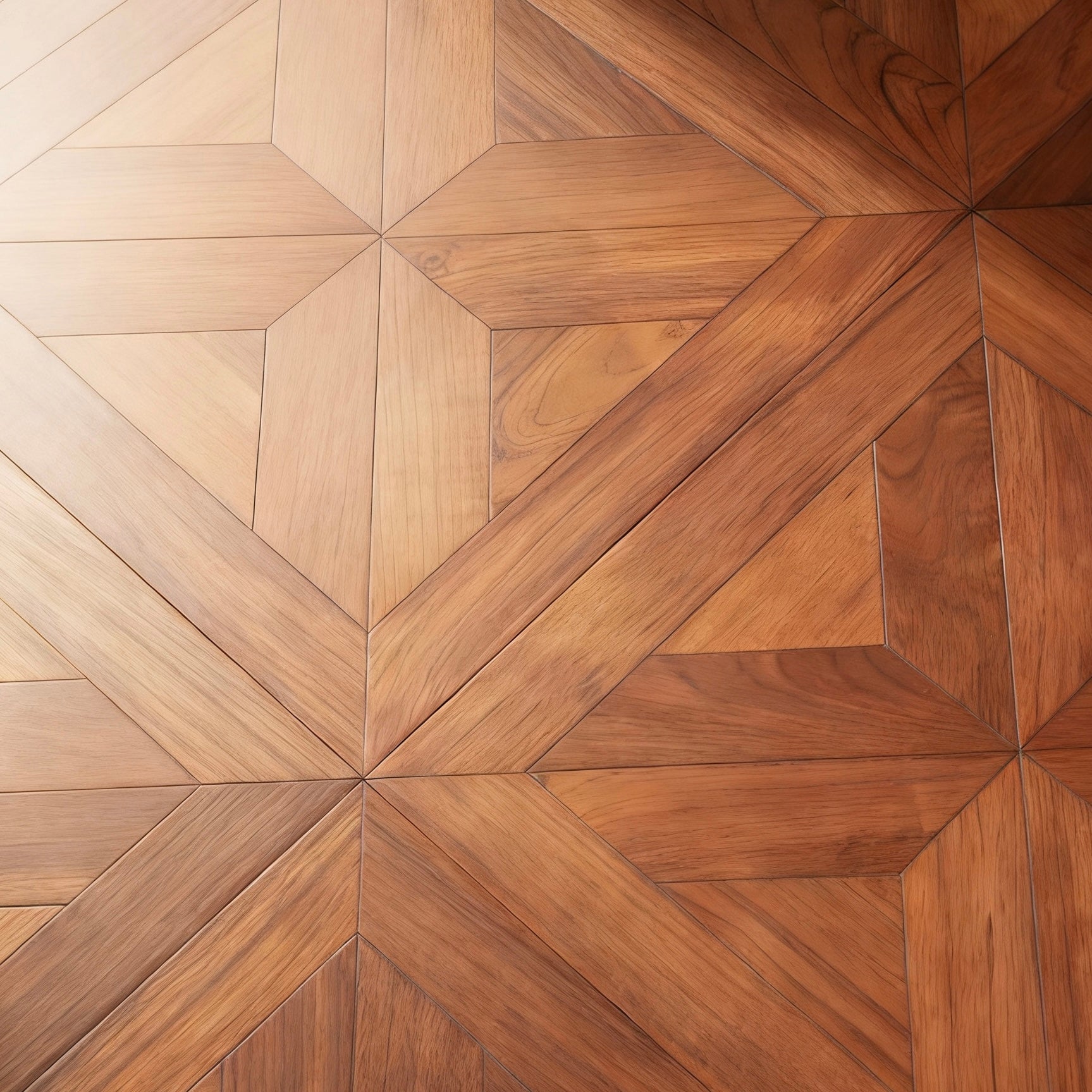 Custom Thick Square Teak Engineered Parquet Flooring | Waterproof Anti-Slip Exterior Living Room Use Customizable Decorative