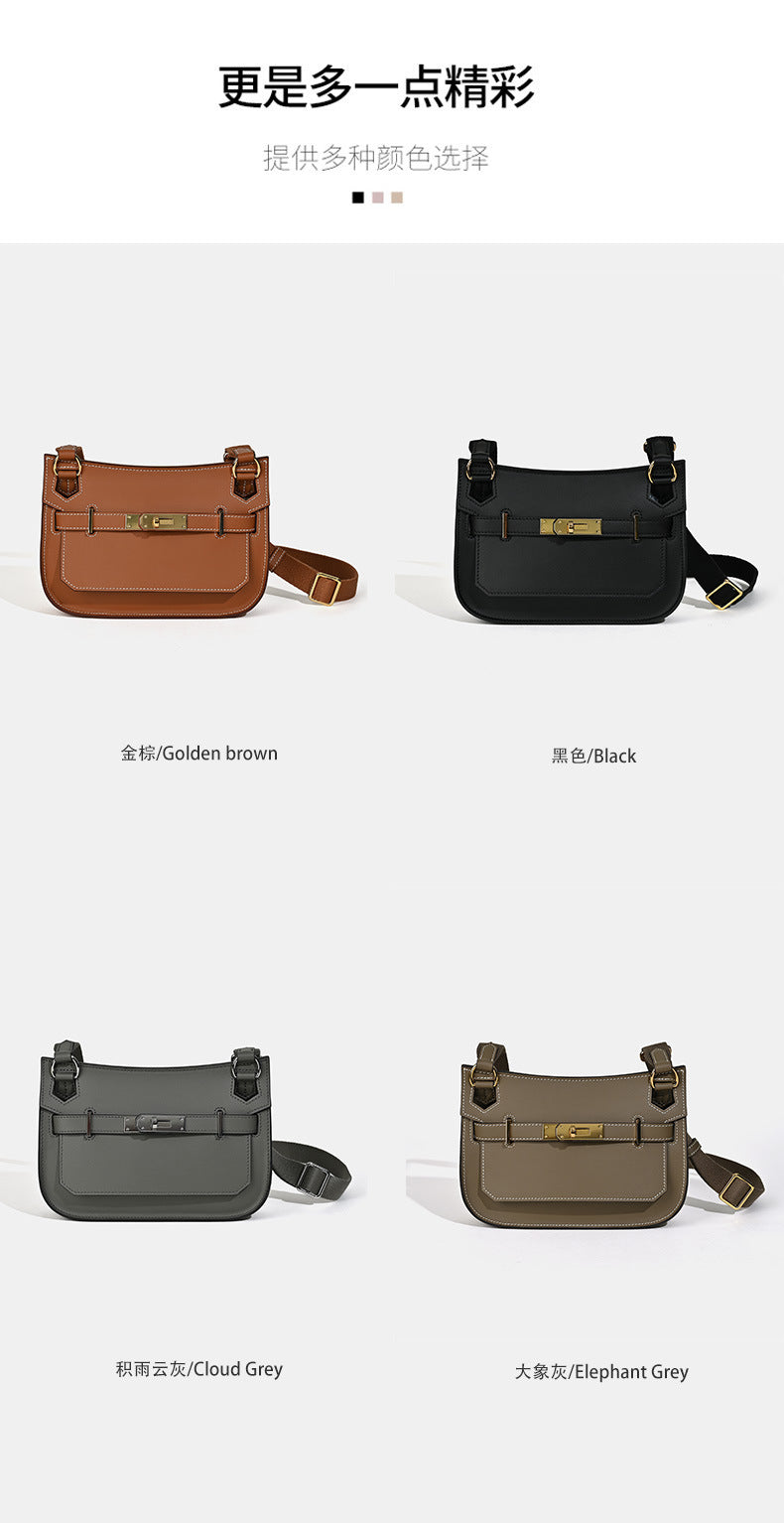 European and American retro new style high-end calfskin Kelly bag for women mini Gypsy Shoulder Crossbody Bag Genuine Leather Women's Bag