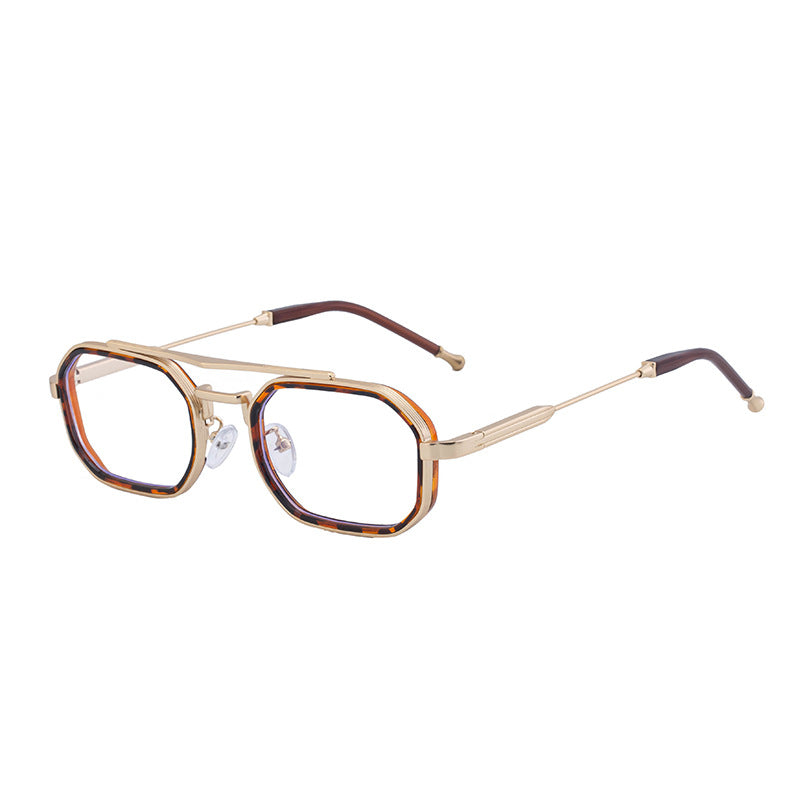 2025New Small Frame Glasses Men Double Beam retro Sunglasses Men's High Sense Full Frame Sunscreen Sunglasses shades
