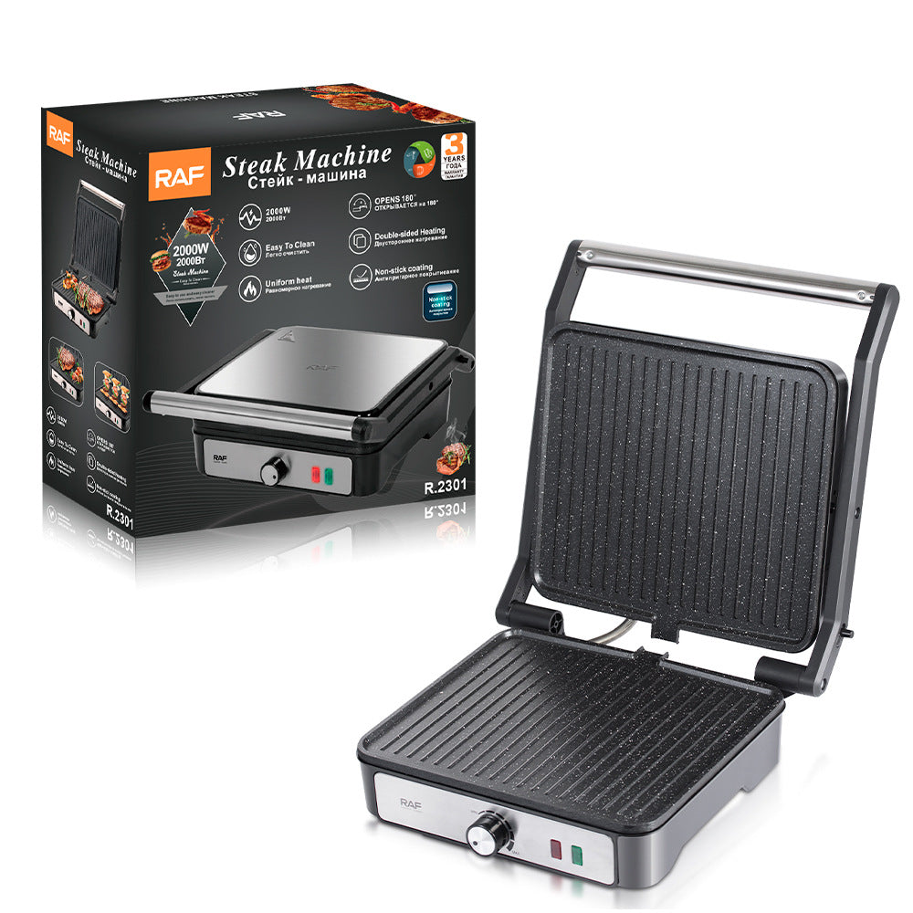 RAF European Style Household Panini Maker Sandwich Maker Breakfast Grill Meat Sausage Maker Burger Steak Maker2301