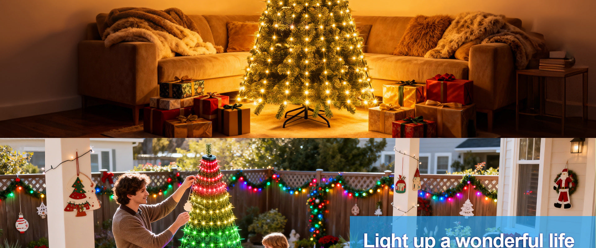 Christmas Tree Lights Christmas Garden Decoration Lights Colorful Lights String Lights Waterfall Tree Hanging Lights Christmas Bestsellers