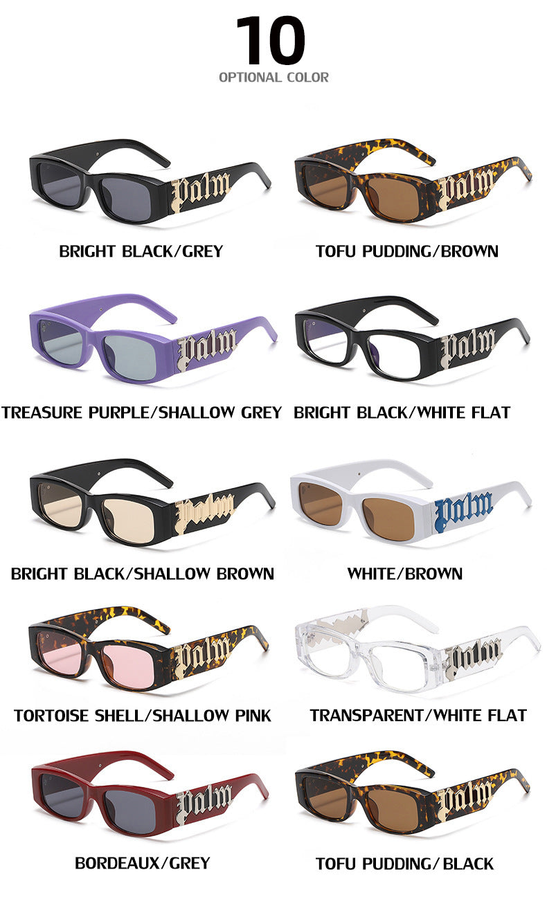 European and American Style Small Frame Sunglasses for Women Wholesale Fashion Wide Leg Sun Protection Sunglasses for Men UV Protection