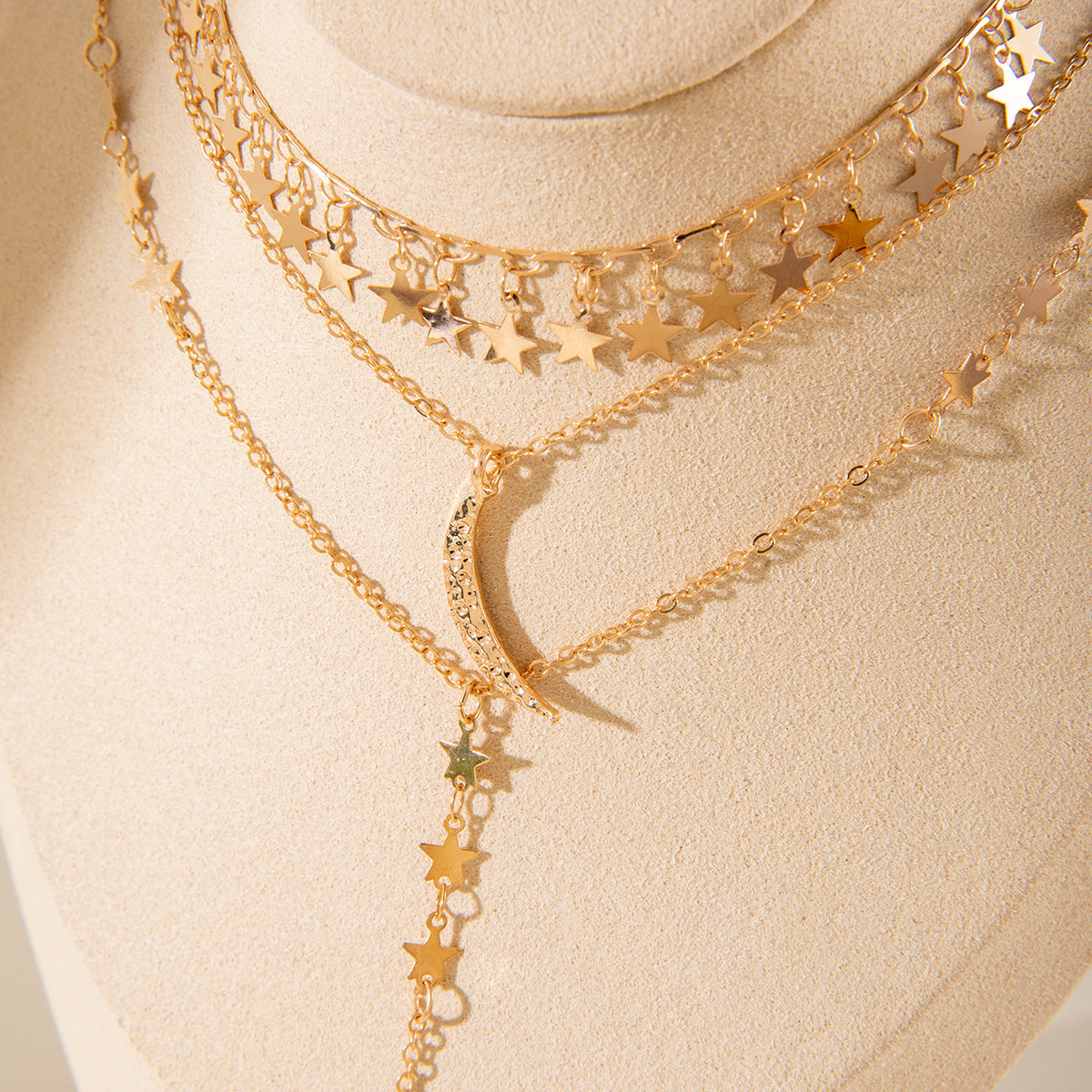 Geometric Star Tassel Chain Necklace Versatile Metal Style Sexy Multi-layer Stacking Y Type Necklace