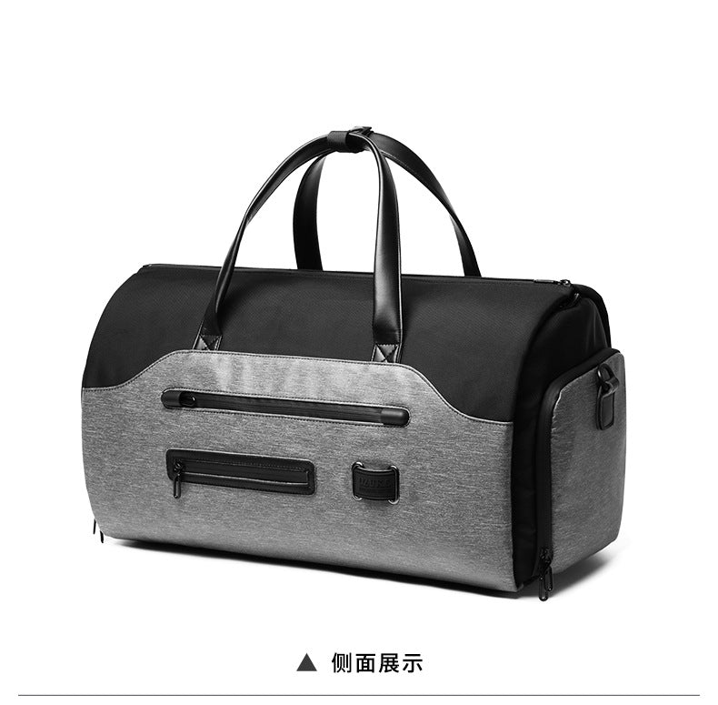 Men's Travel Bag Foldable Suit Gym Bag Large Capacity Multifunctional Waterproof Short Trip Handheld Shoulder Luggage Bag