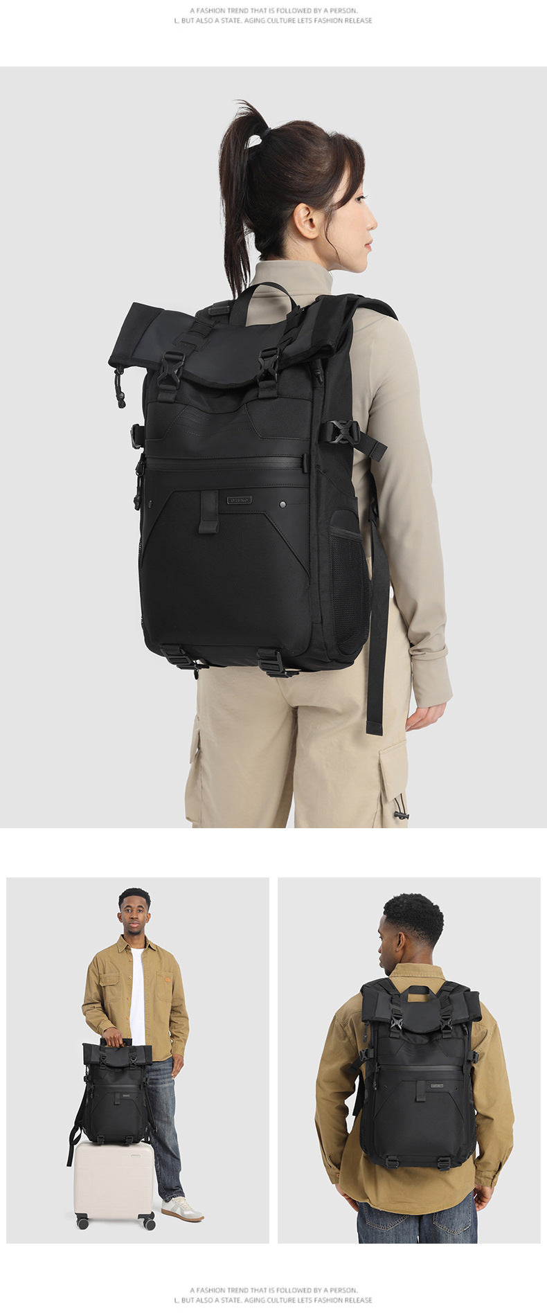 OZUKO Casual Backpack Backpack School Bag Large Capacity Waterproof Computer Bag Unisex Travel Commuting Bag