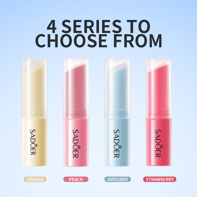 Fruit Filled Temperature Changing Lip Balm SADOER Hydrating Moisturizing Temperature Changing Lip Balm for Foreign Trade
