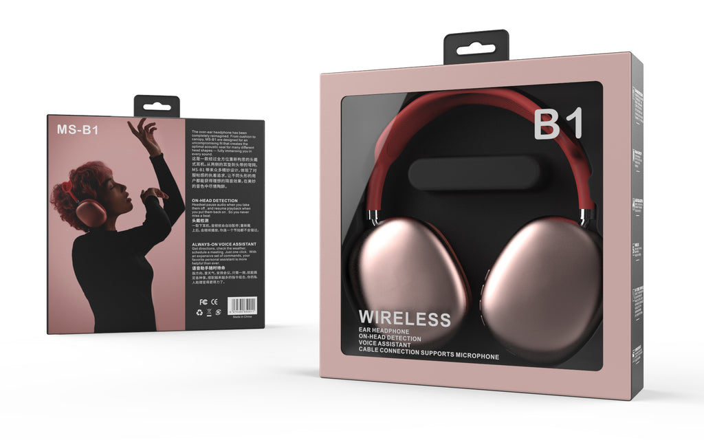 Hot-selling Over-ear Bluetooth Headphones with Long Battery Life, Wireless Headset Compatible with Apple Max Huawei