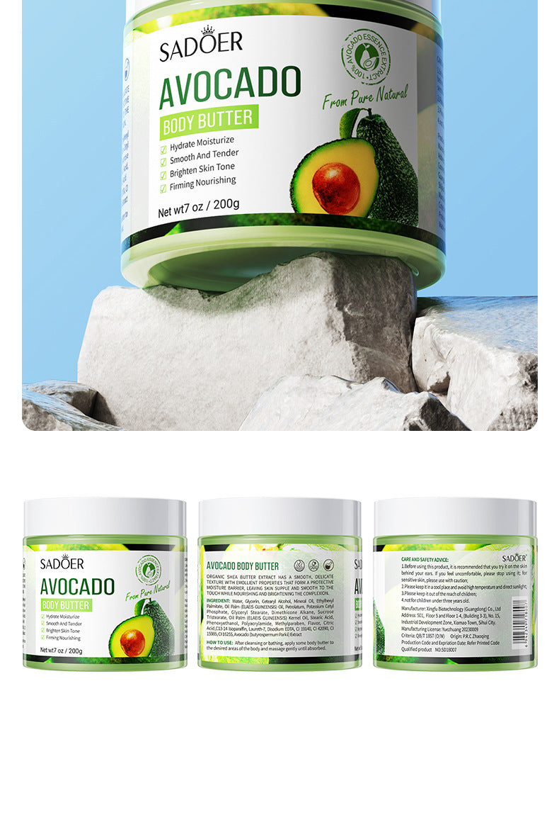 Plant Body Lotion SADOER Avocado Moisturizing Rose Butter Body Lotion  Wholesale