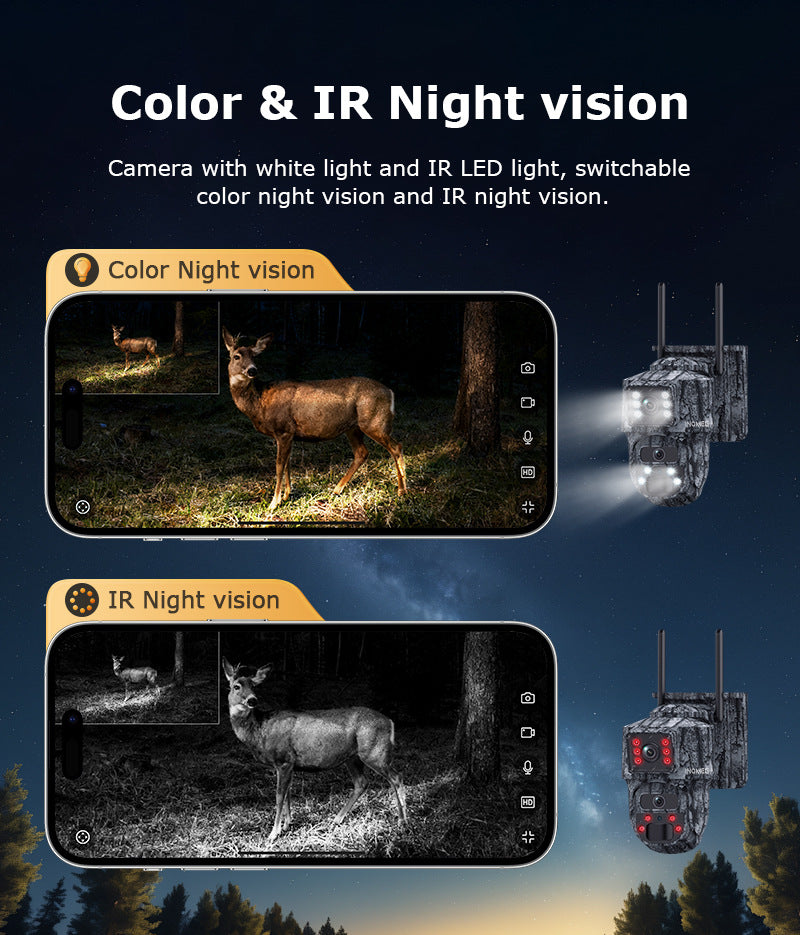 New Product AOV Solar-powered Camera6MP HD Binoculars4G Outdoor Camouflage Solar Camera