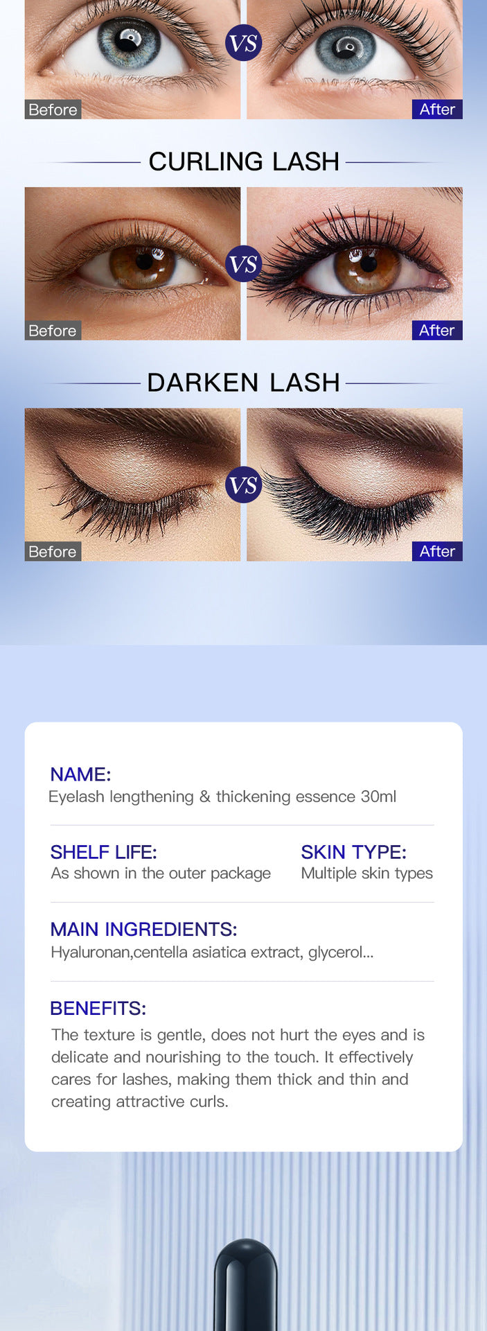 Curling Eyelashes Thick Mascara SADOER Long and Dense Essence Liquid  Wholesale