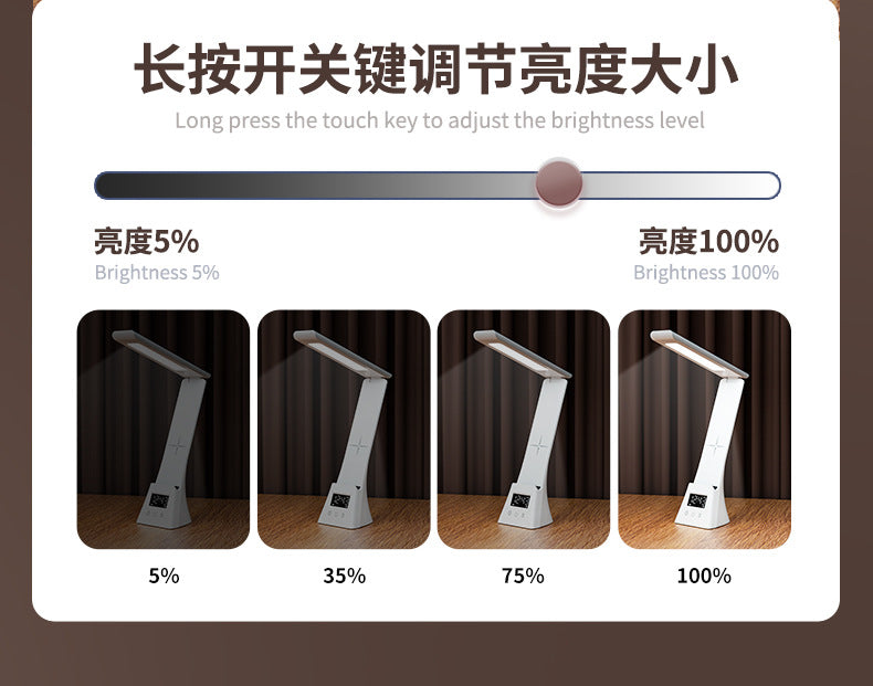 Hot-selling Smart Wireless Charging Desk Lamp Reading Foldable Multi-functional Creative Desk Lamp Student-specific Eye Protection Desk Lamp