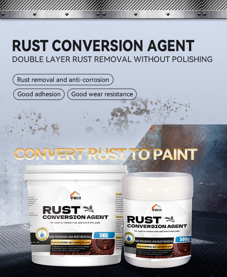 Rust Converter Rust-Free Color Steel Tile Renovation Special Metal Paint Anti-Corrosion Rust Fixer No Sanding Required