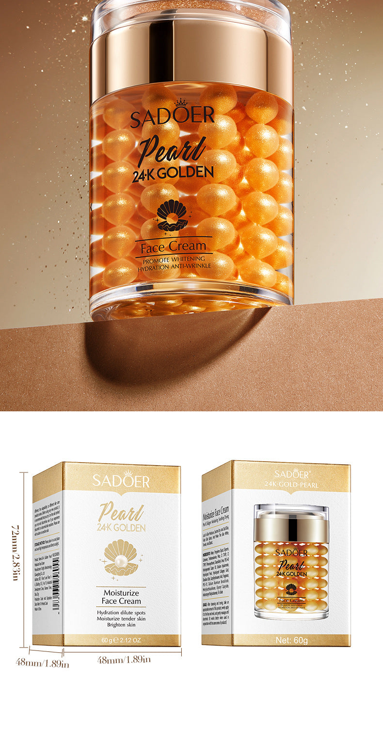 24K Gold Collagen Pearl Cream60g SADOER Hydrating and Moisturizing Face Cream Cross-Border Wholesale
