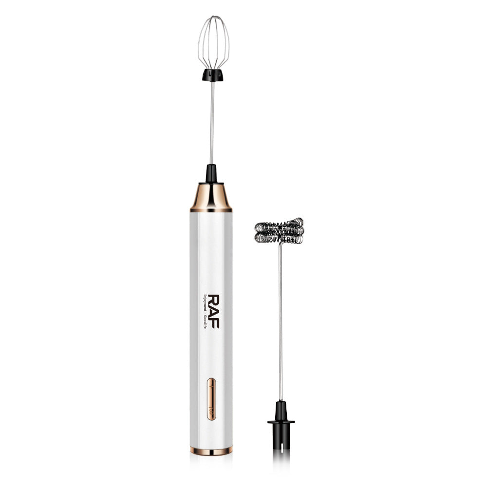 RAF Cafe Electric Milk Frother Milk Stirrer Whisk Egg Beater Coffee Frother Home Use 2-in-1