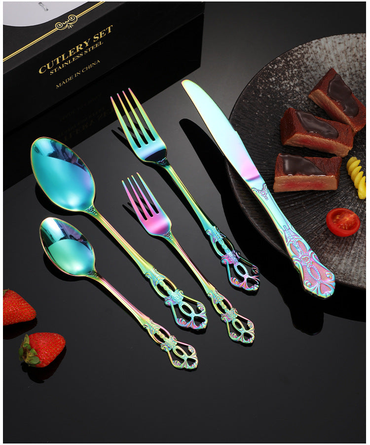 New Hot Selling Stainless Steel Royal Court Tableware Knife, Fork, Spoon40Set20Set of Steak Knives and Forks