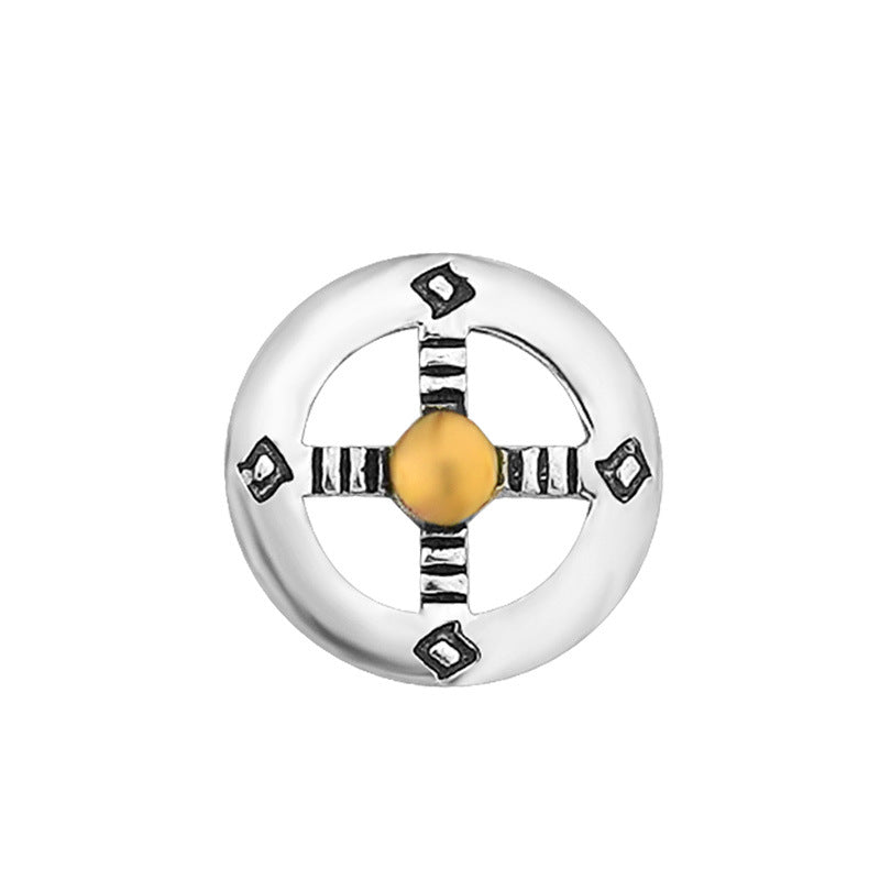 New Stainless Steel Necklace Accessories Japanese Takahashi Goro Cross Wheel Disc Chain Titanium Steel Eagle Hook Taijiao Chain