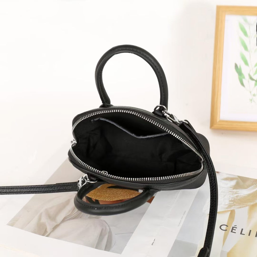 Shiling Mini Shell Bag Genuine Leather Simple Fashion Women's High-end Shoulder Crossbody Handbag mini Small Bag for Women