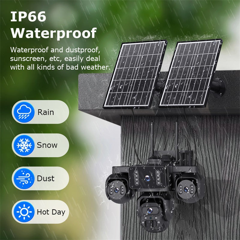 AOV Solar Monitoring HD Four-eye Solar Surveillance Camera Outdoor24Hourly Real-Time Monitoring