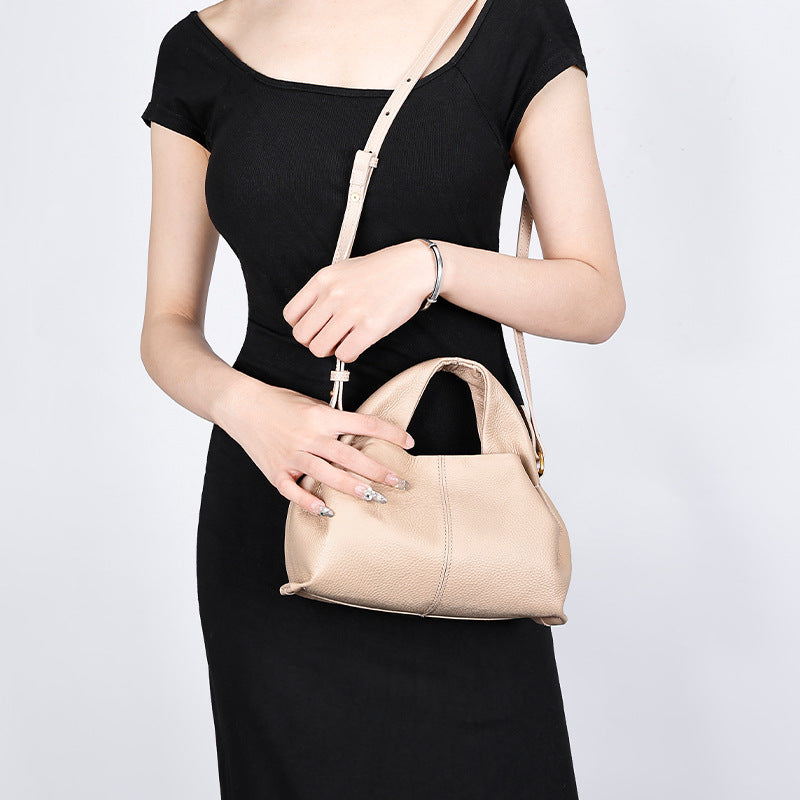 European and American Style Boling En Cloud Bag Lychee Pattern Light Luxury Crossbody Shoulder Dumpling Bag New Women's Underarm Handbag Trendy