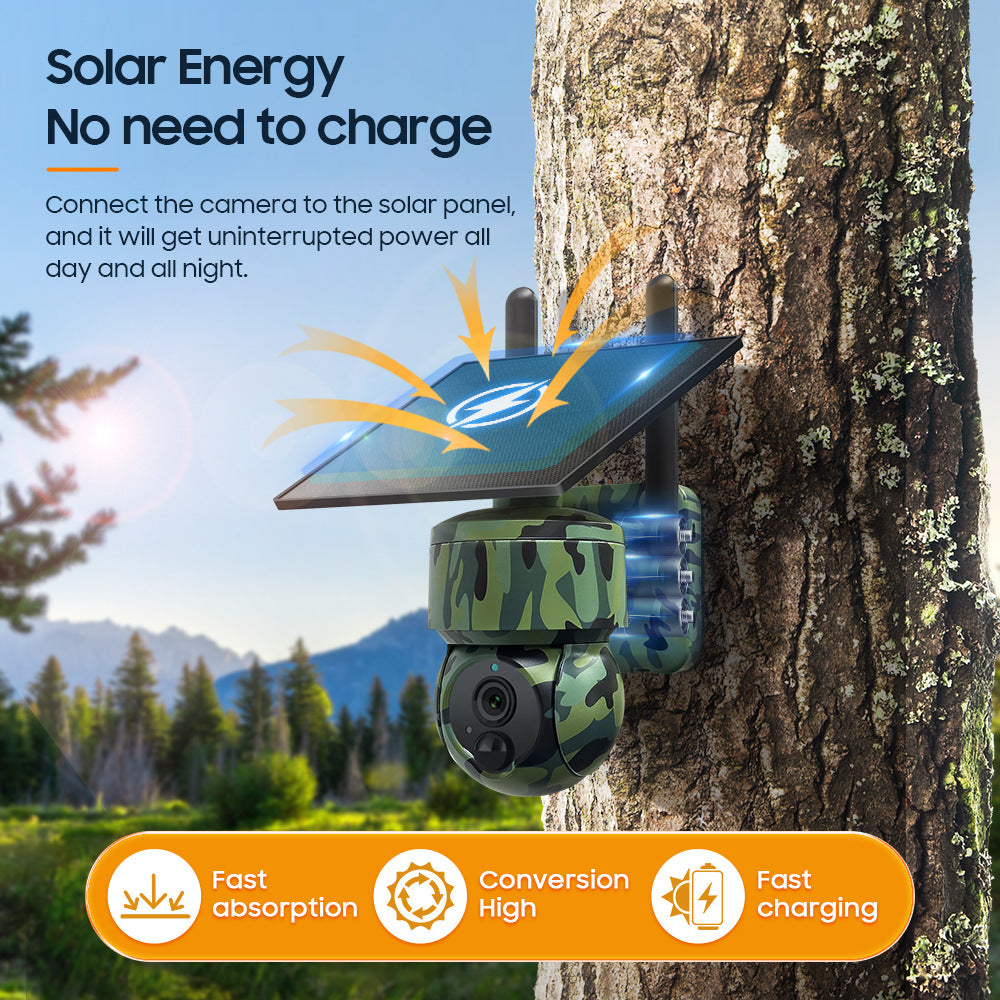 Low Power Consumption4G Animal Testing GPS Positioning Monitoring Dome Camera Outdoor HD Night Vision Solar Camera