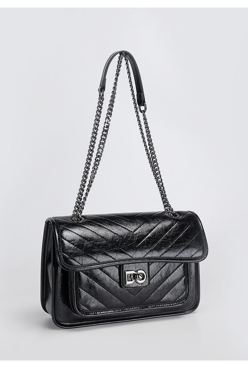 Chanel Style Quilted Chain Small Square Bag New Women's Single Shoulder Crossbody Bag Light Luxury Crossbody Bag Trendy Bohemian Bag