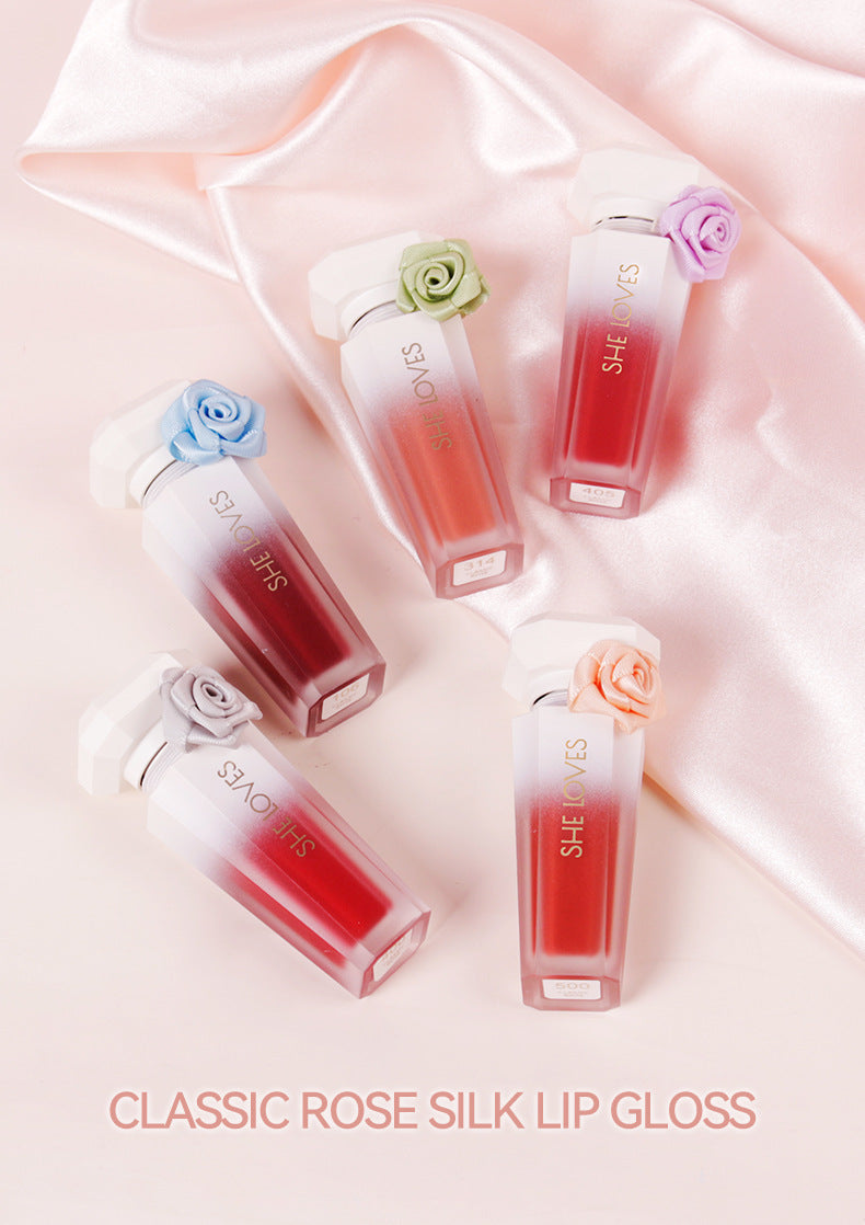 Europe and America SHELOVES Rose Matte Lip Glaze Long-lasting Non-stick Cup Non-fading Genuine Lip Gloss Makeup Wholesale