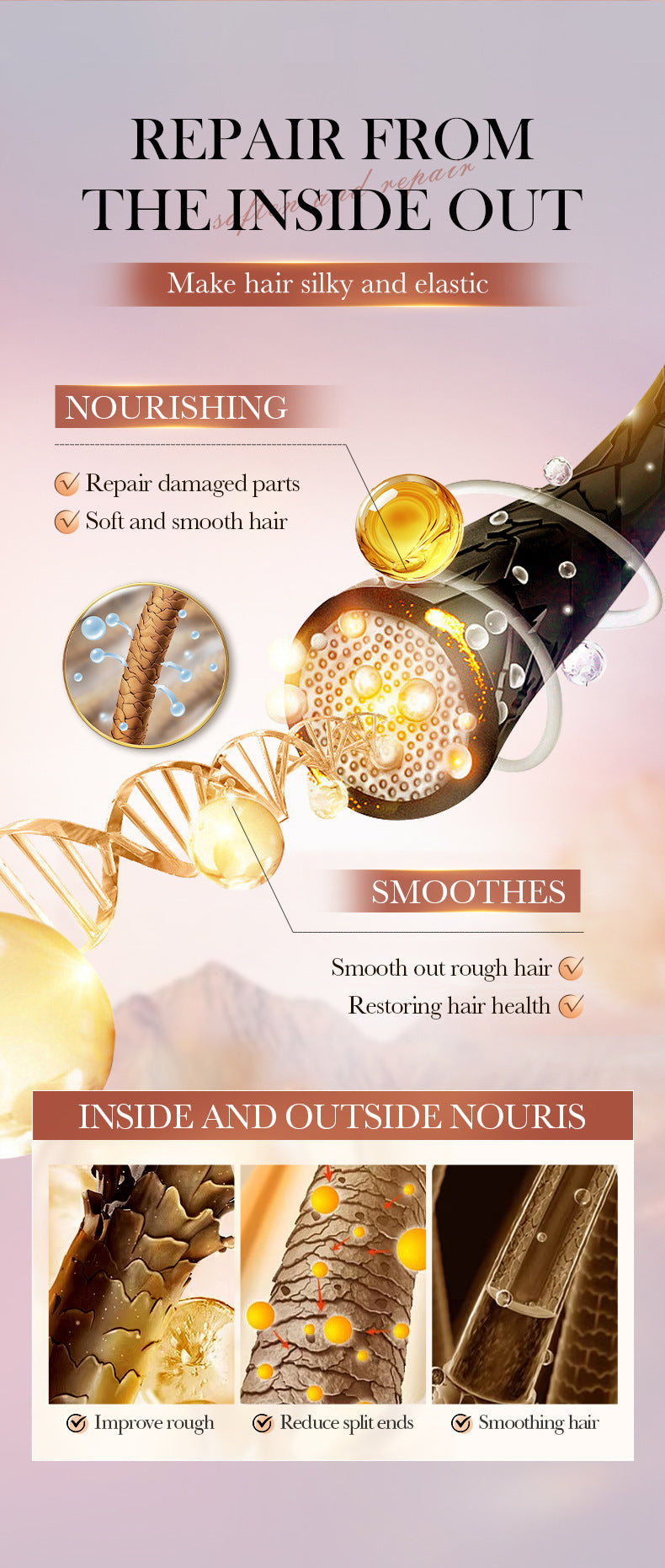 Cocoa Oil Smooth Conditioner SADOER Repair and Nourish Hair Conditioner Cross-Border Wholesale