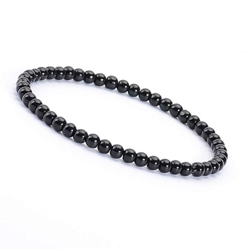 4mm Tiger Eye Stone Bracelet Small Natural Stone Striped Agate White Pine Beaded Moonstone Women's Bracelet