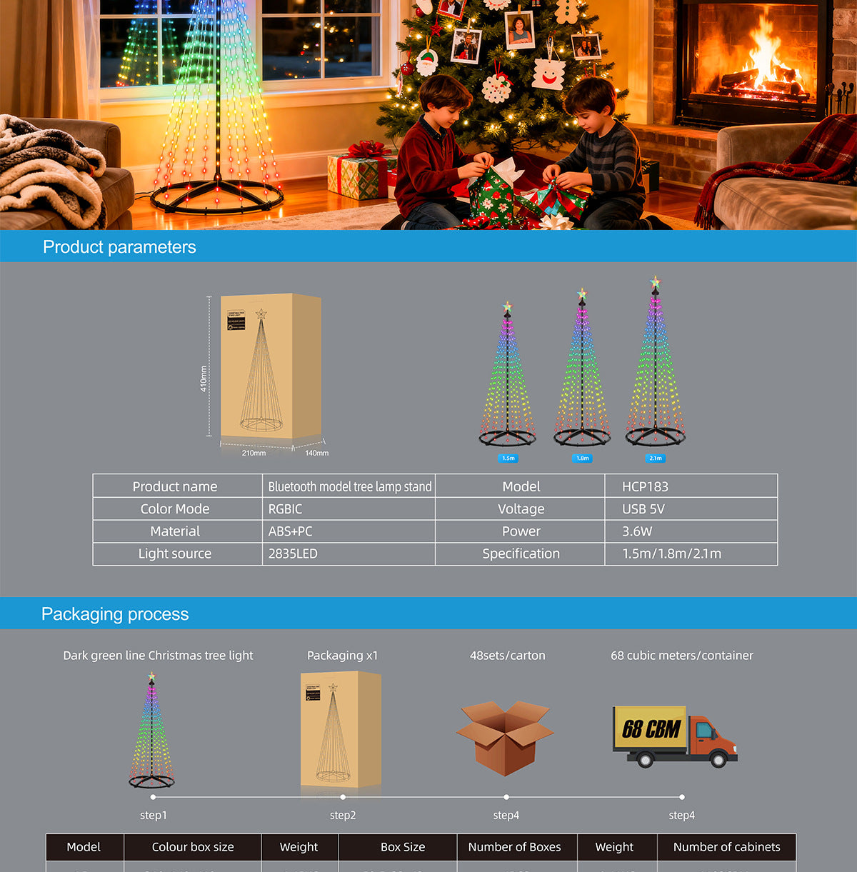 Christmas Tree Decoration Light Bluetooth Stand Tree Light Christmas Lighting Garden Decoration Light Pentagram Waterfall Light USB Style