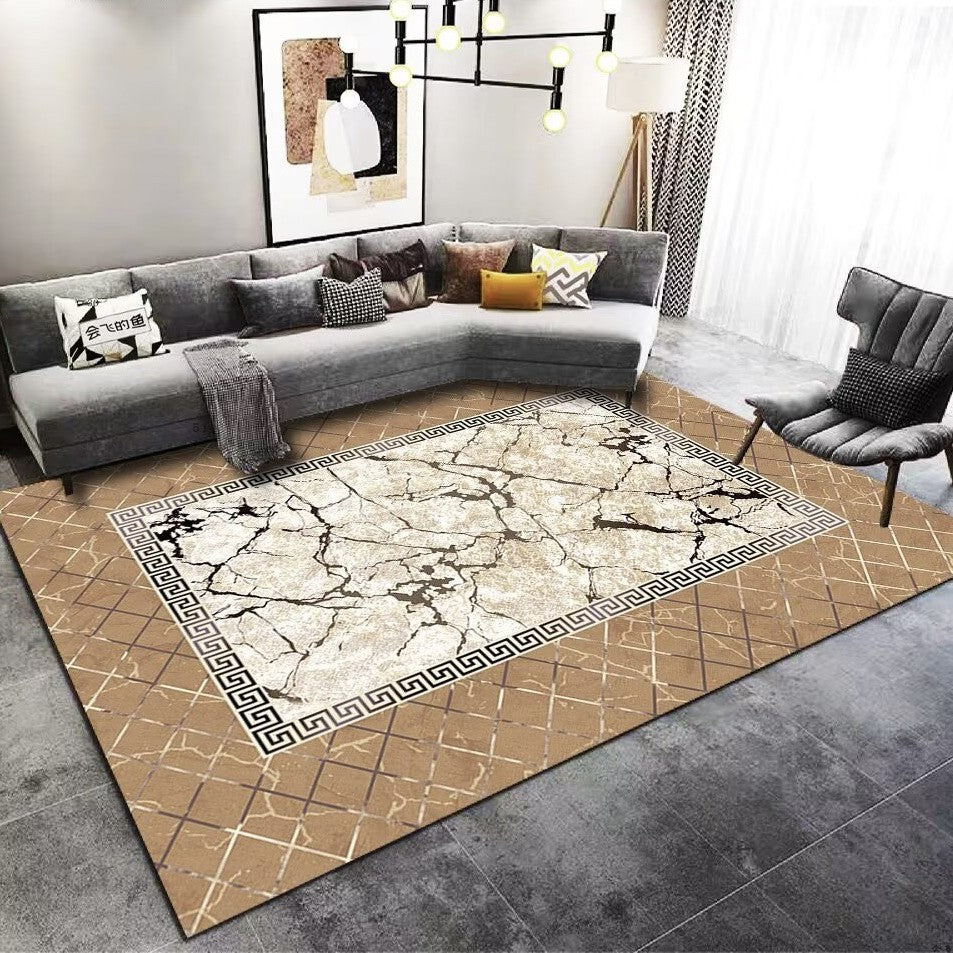 Living Room Carpet Stain Resistant Easy Care Crystal Velvet Carpet Home Sofa Coffee Table Rug Bedroom Wear-Resistant Non-Slip Mat