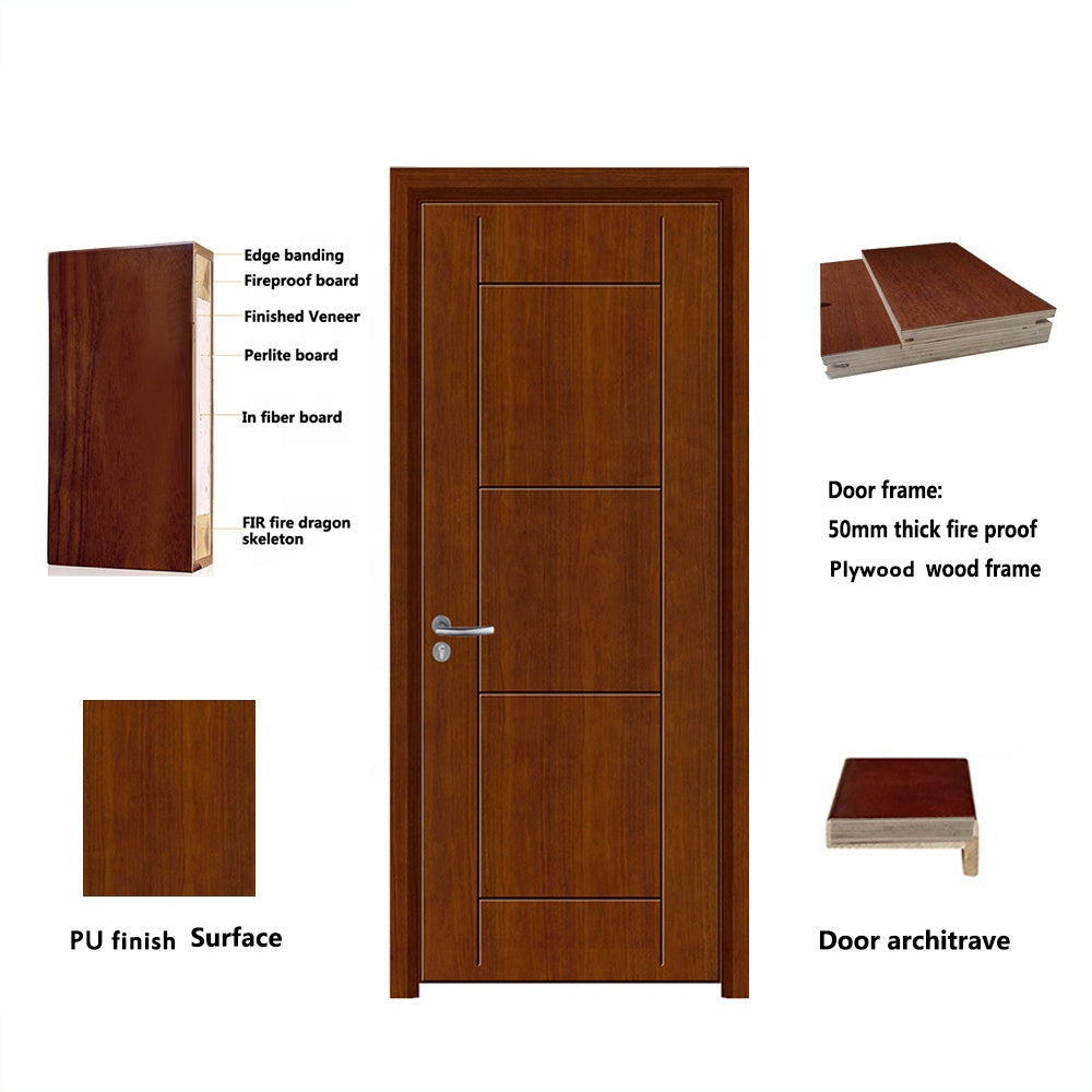 Wooden Fire Door,Fire Proof Door, Fire Rated Wooded Door, FR-12