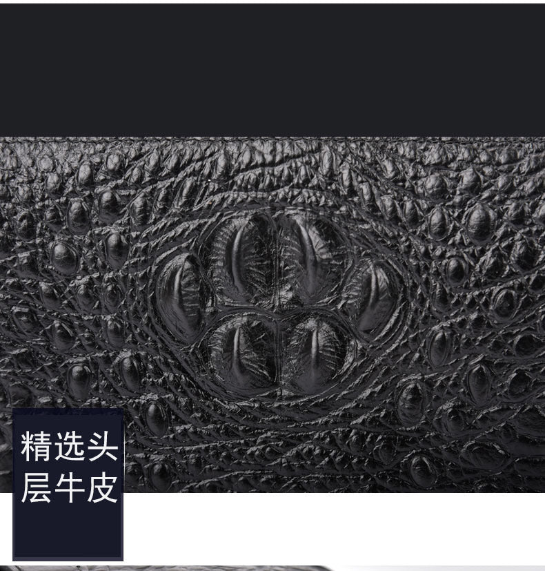 Wholesale New Men's Clutch Genuine Leather Men's Crocodile Pattern Clutch Men's Simple Anti-theft
