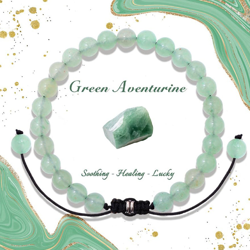 Natural Stone Crystal Beaded Bracelet4/6/8mm Chalcedony Turquoise Stretch Bracelet Lapis Tiger Eye Braided Bracelet