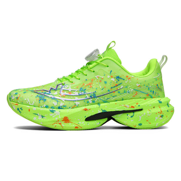 2025Four Seasons New Casual Couple's Real Explosive Carbon Plate Rotating Buckle Running Shoes Youth Graffiti Fashion Sports Shoes