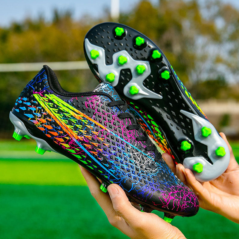 New professional football shoes for men and women AG Long Spike Colorful Multi-Color Youth Student Grass Competition Training Shoes