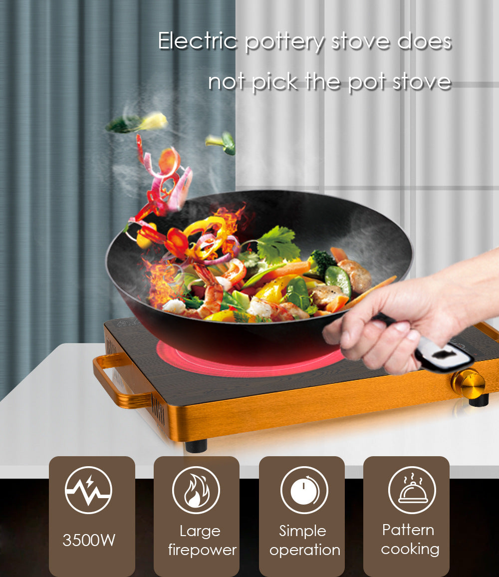 European-style Household High-power Intelligent Electric Ceramic Stove Multifunctional Stir-Fry Light Wave Energy-Saving Induction Cooker3500W